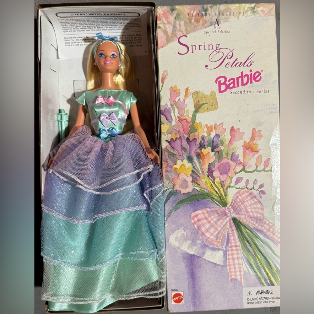 1996 Vintage Avon/Barbie Spring Petals Collectible with stand